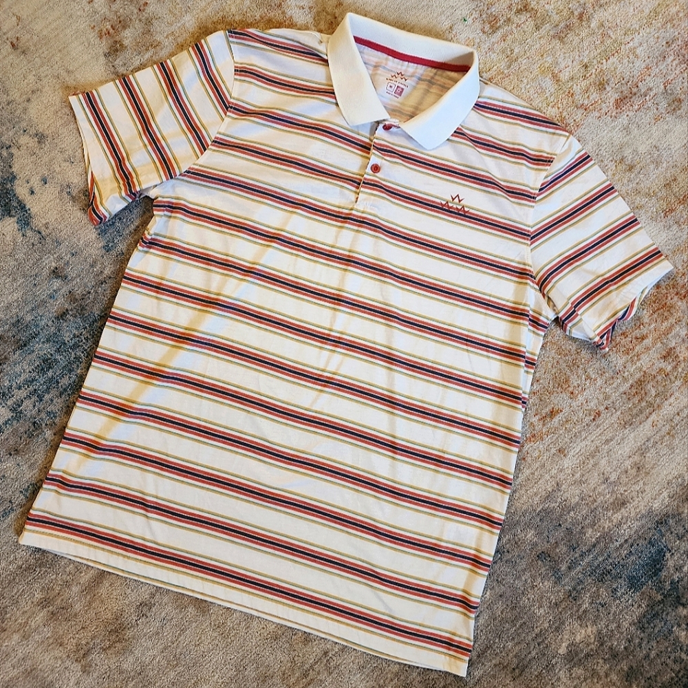 Birds of Condor "Fairway" Striped Short-Sleeve Polo